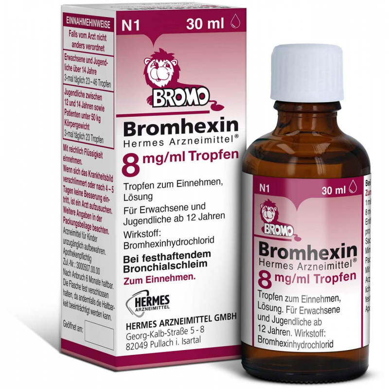 Bromhexin Hermes Arzneimittel 8 mg pro ml 30 ml Tropfen