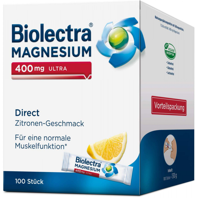 Biolectra Magnesium 400 mg ultra Direct Zitrone 100 Pellets