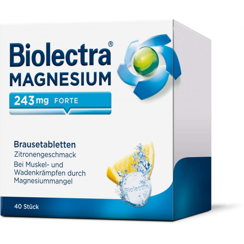Biolectra Magnesium 243 mg forte Zitronengeschmack 40 Brausetabletten