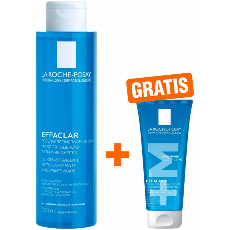 La Roche Posay Effaclar Porenverfeinernde Lotion 200 ml + gratis La Roche Posay Effaclar Gel 50 ml Mini