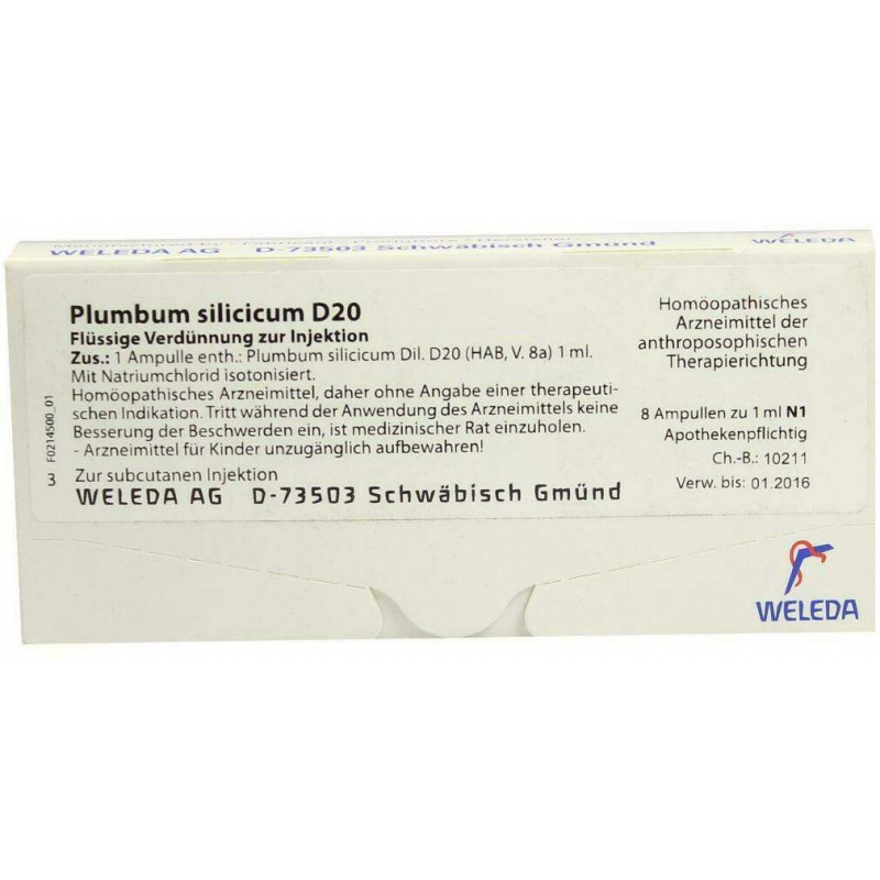 Weleda Plumbum Silicicum D20 8 X 1 ml Ampullen