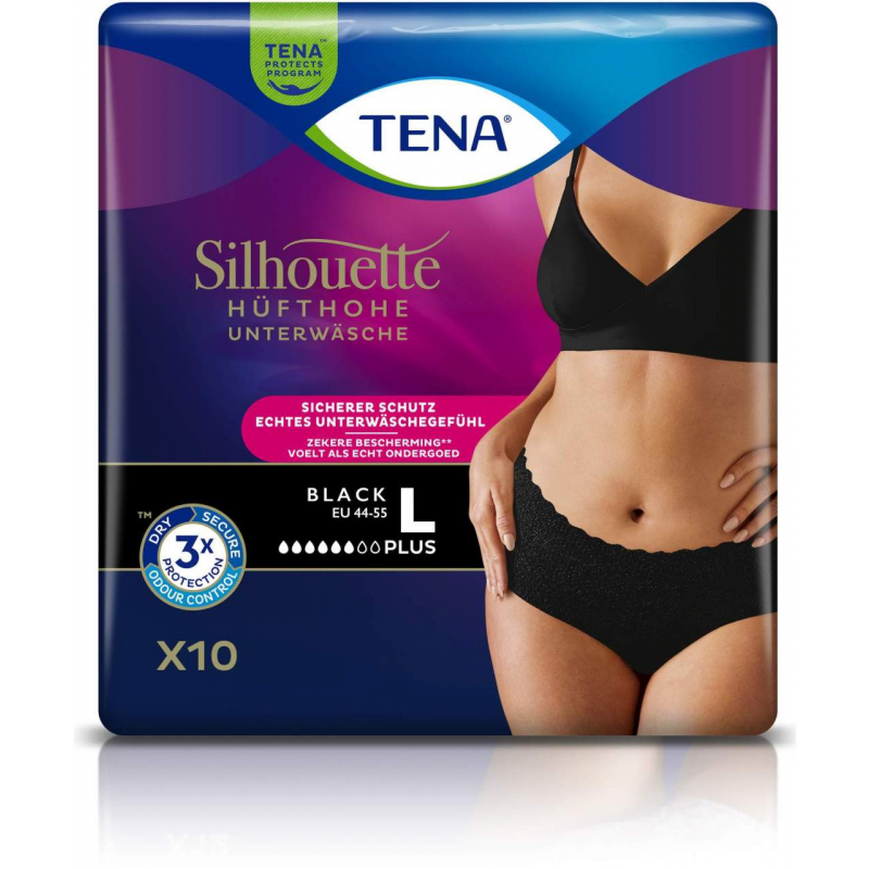 Tena Silhouette Plus L Black 2 X 10 Inkontinenzhosen