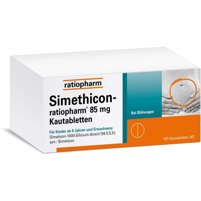 Simethicon-ratiopharm 85 mg 100 Kautabletten