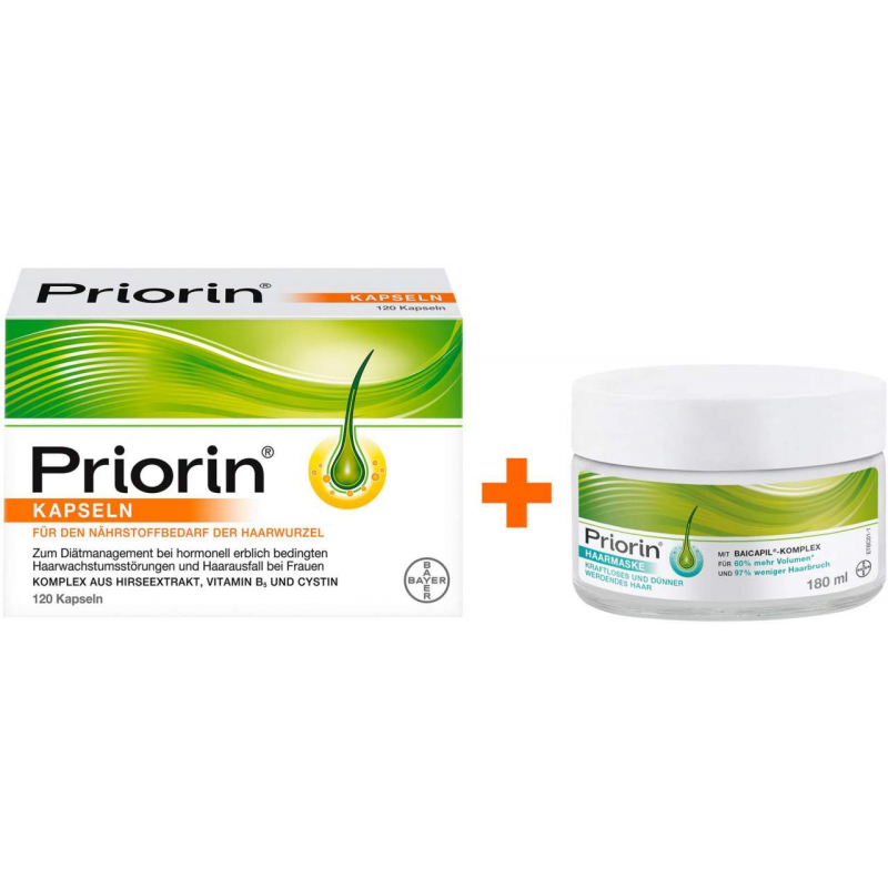 Priorin Kapseln 120 Stück + Priorin Haarmaske 180 ml