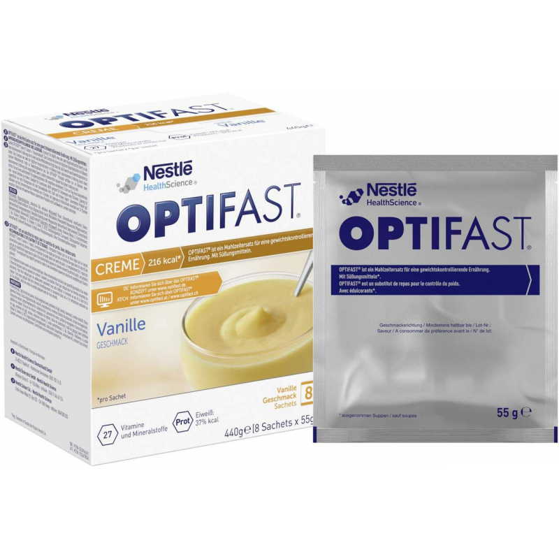 Optifast Creme Vanille 8 X 55 G Pulver