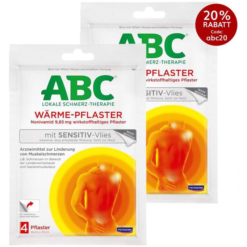 Hansaplast Med ABC Wärme-Pflaster sensitiv 2 x 4 Stück