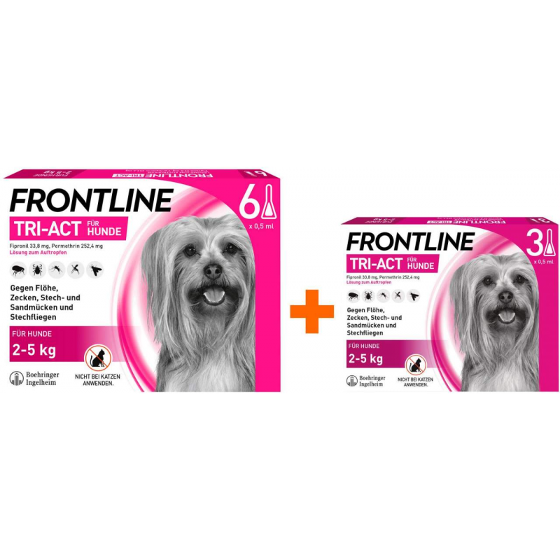 Frontline TRI-ACT Hund 2-5 kg 3 + 6 Pipetten