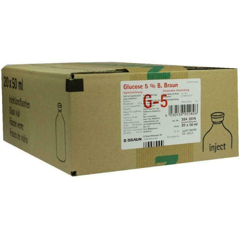 Glucose 5% B.Braun Injektionslösung 20 X 50 ml