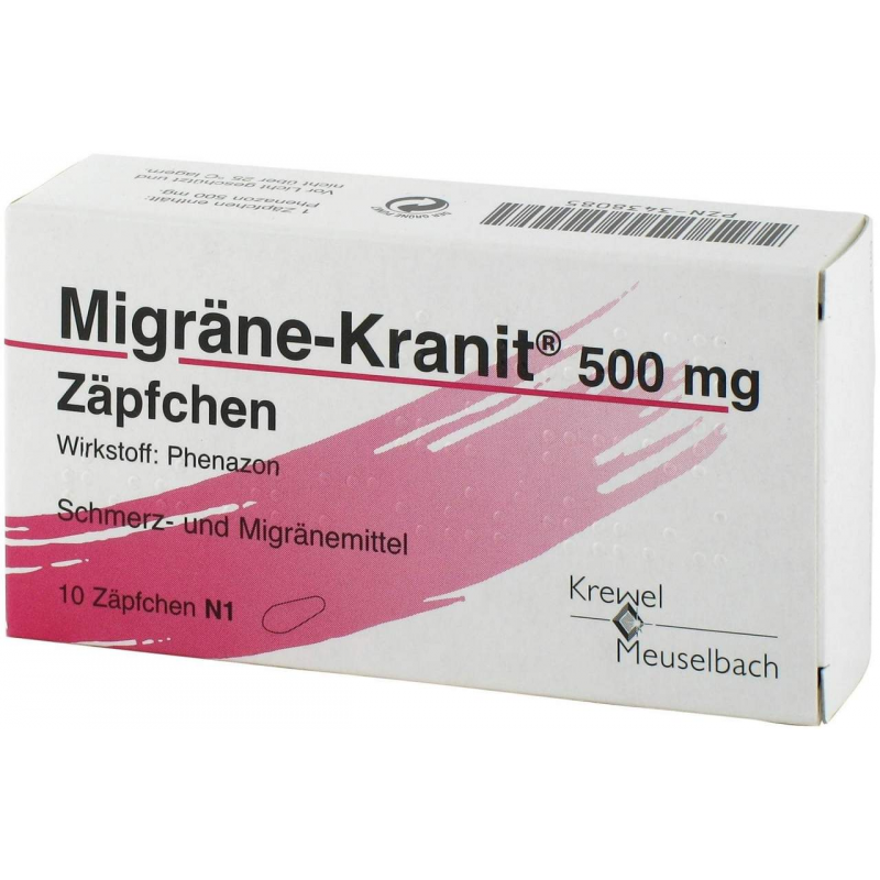 Migräne Kranit 500 mg 10 Zäpfchen