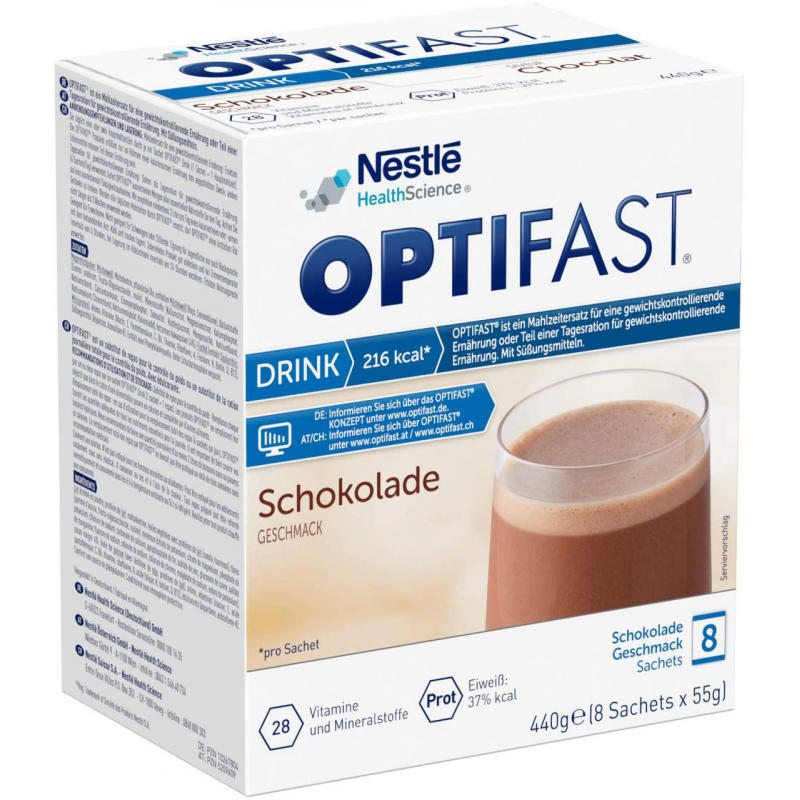 Optifast Drink Schokolade 8 X 55 G Pulver