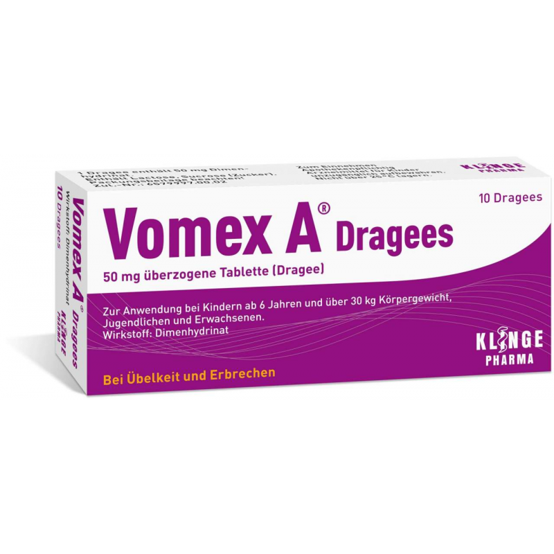 Vomex A Dragees 50 mg 10 überzogene Tabletten