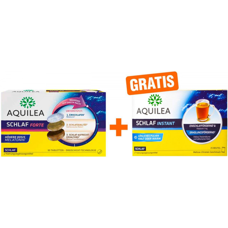 Aquilea Schlaf forte 30 Tabletten + gratis Aquilea Schlaf Instant Pulver 25 Beutel