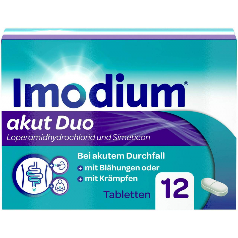 Imodium akut Duo 2 mg 125 mg 12 Tabletten
