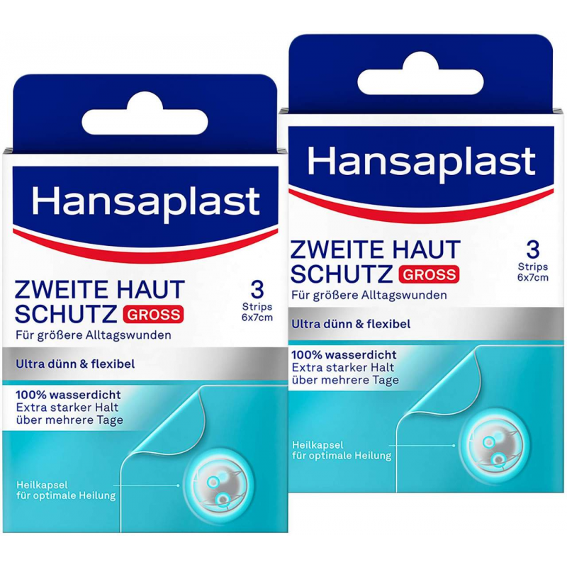 Hansaplast Zweite Haut Schutz groß Pflaster 2 x 3 Stück