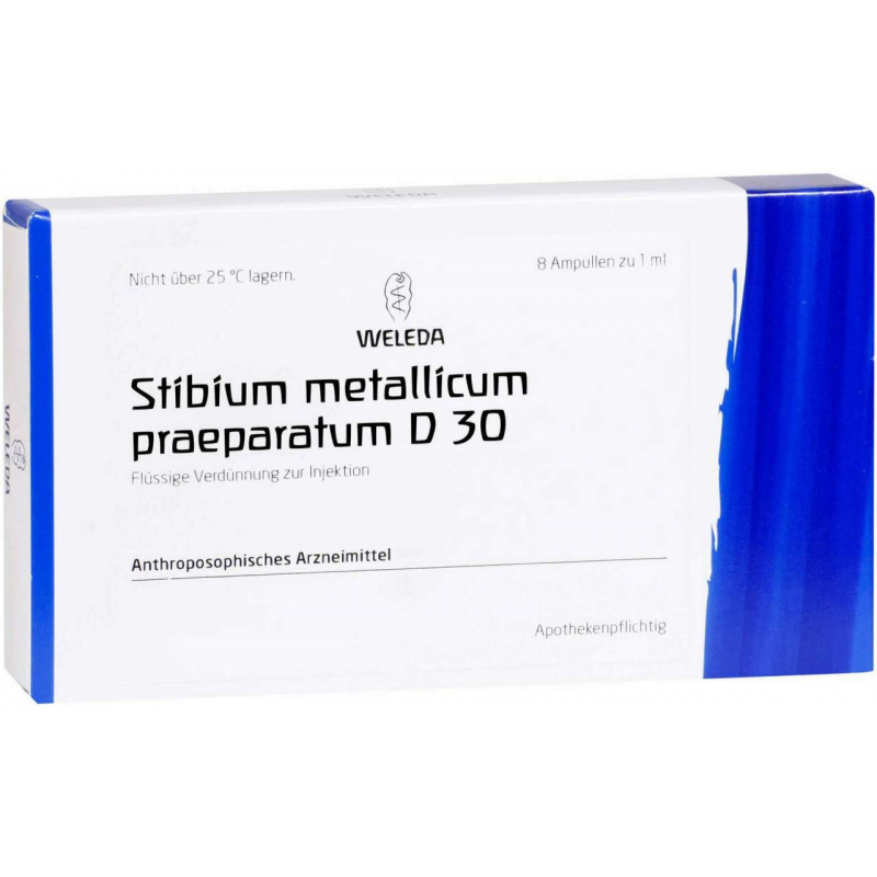 Weleda Stibium Metallicum Praeparatum D30 8 X 1 ml Ampullen