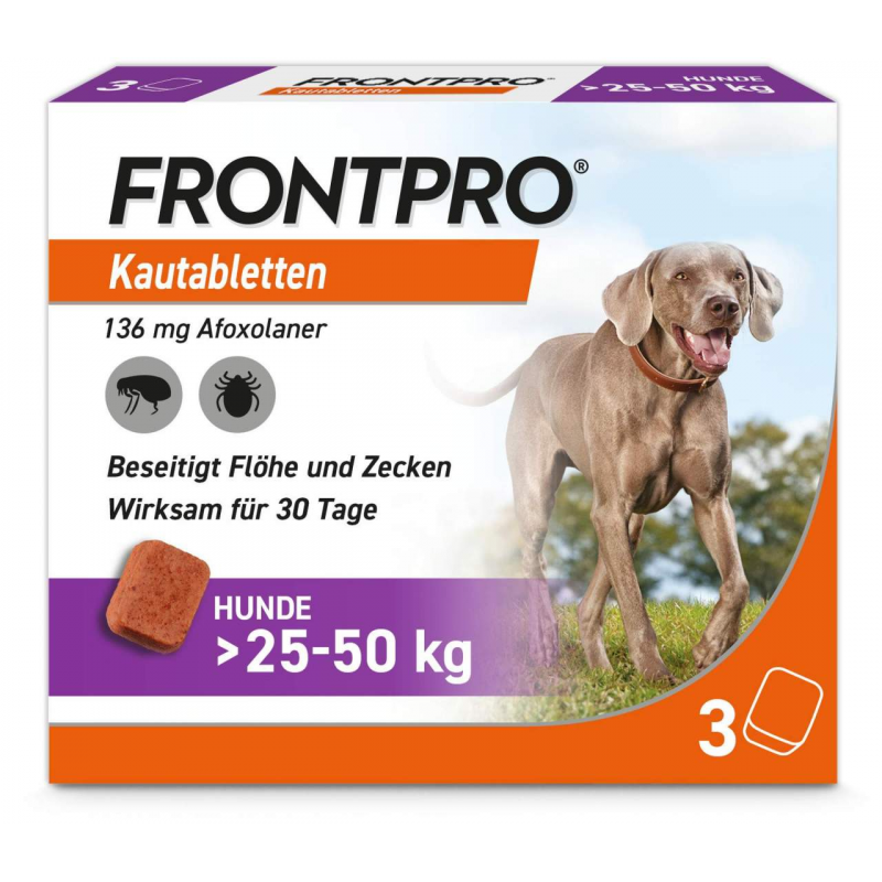 Frontpro 136 mg für Hunde 25-50 kg 3 Kautabletten