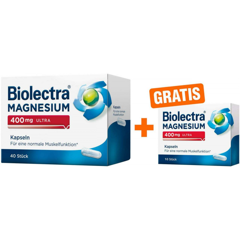 Biolectra Magnesium 400 mg ultra 40 Kapseln + gratis 10 Stück