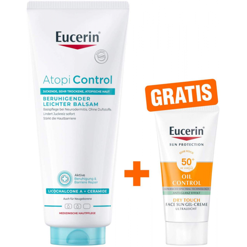 Eucerin AtopiControl Balsam 400 ml + gratis Eucerin Sun Gel-Creme Oil Control 20 ml