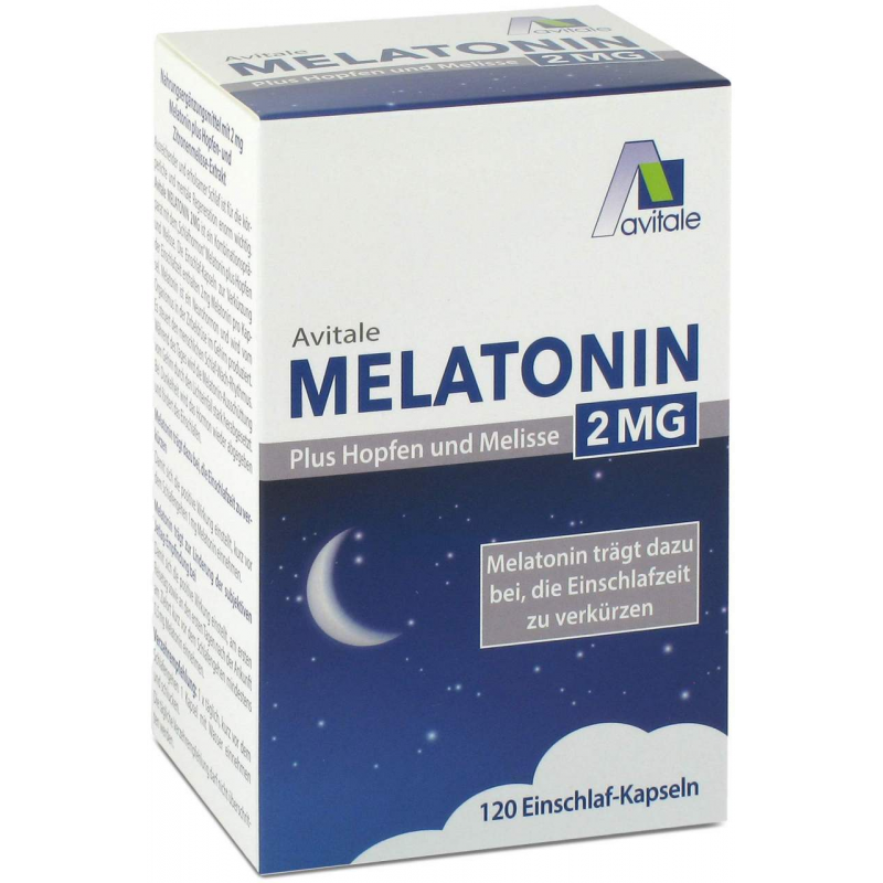 Melatonin 2 mg plus Hopfen und Melisse 120 Kapseln