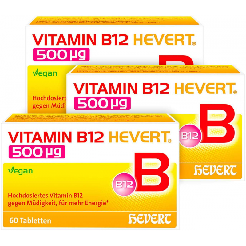 Vitamin B12 Hevert 500 µg 3 x 60 Tabletten