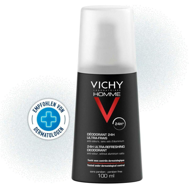 Vichy Homme Deodorant Zerstäuber 24h ultra frisch 100 ml Spray