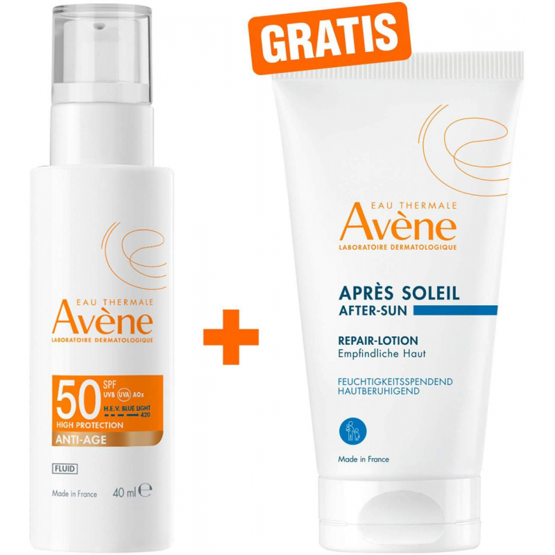 Avene Anti-Age Fluid SPF 50 40 ml + gratis Avene Repair - Lotion nach der Sonne 50 ml