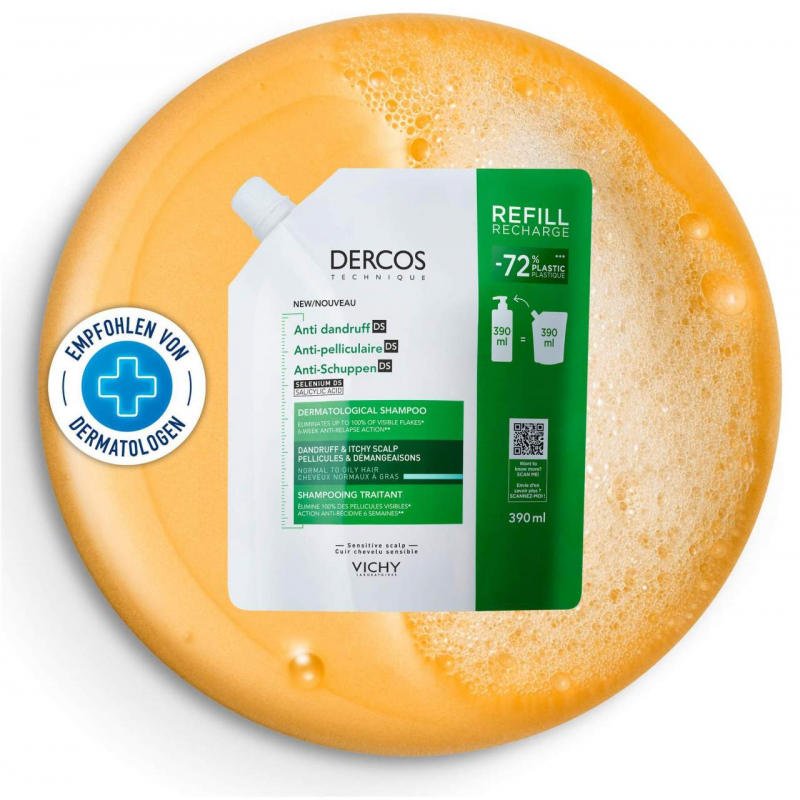 Vichy Dercos Anti-Schuppen Shampoo fettige Kopfhaut Nachfüllpack 390 ml