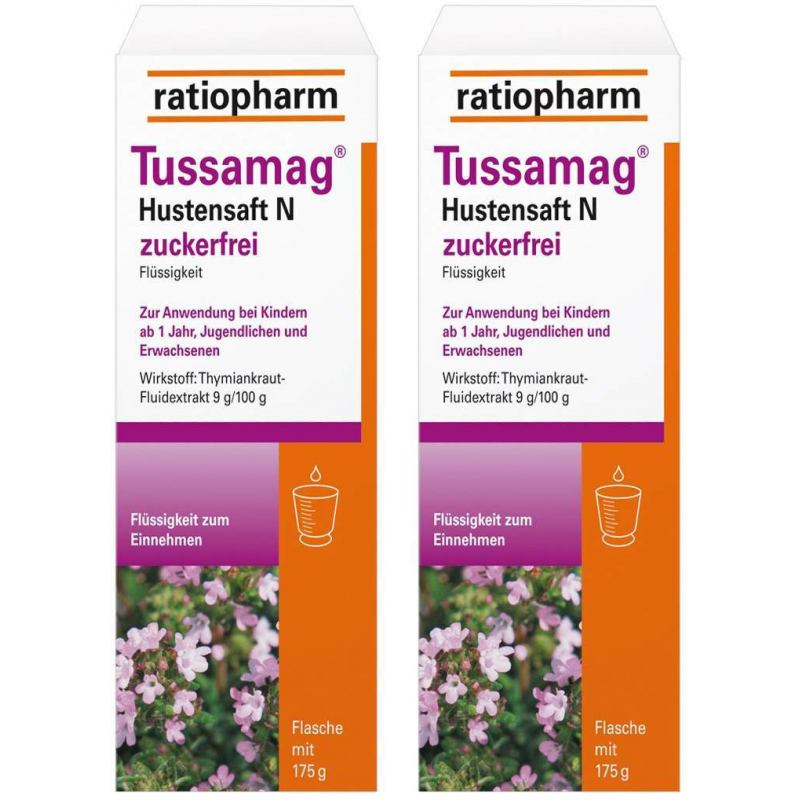 Tussamag Hustensaft N 2 x 175 g Saft zuckerfrei