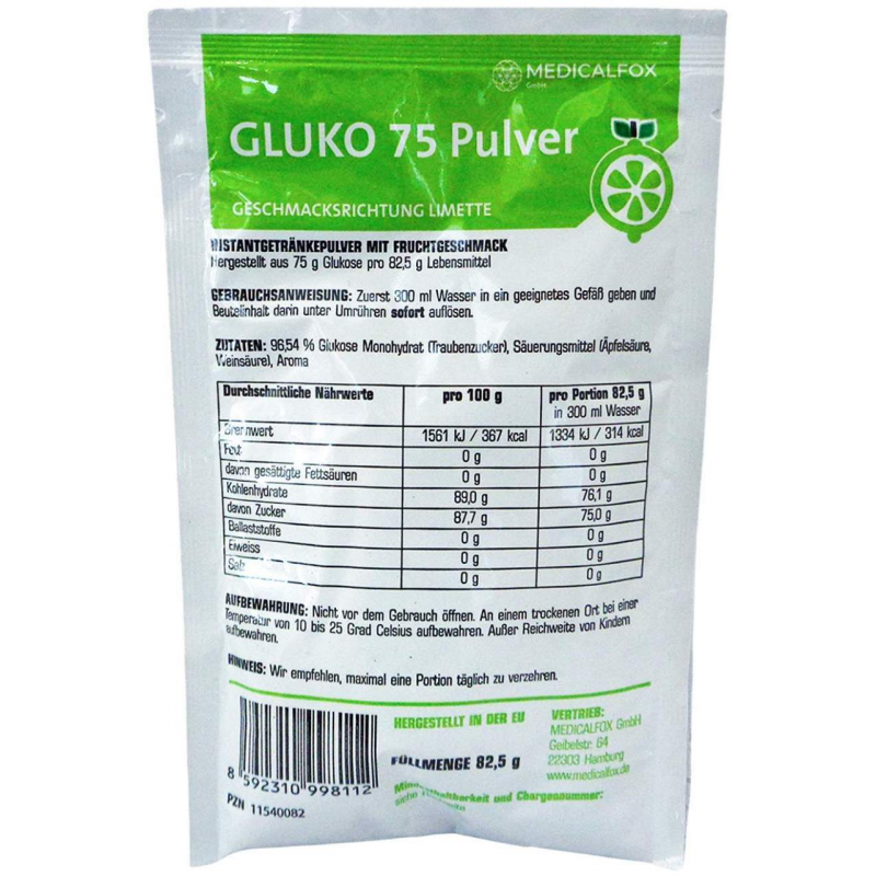 Glukose 75 G Limette Plv.Z.Her.E.Lsg.Z.Einnehmen