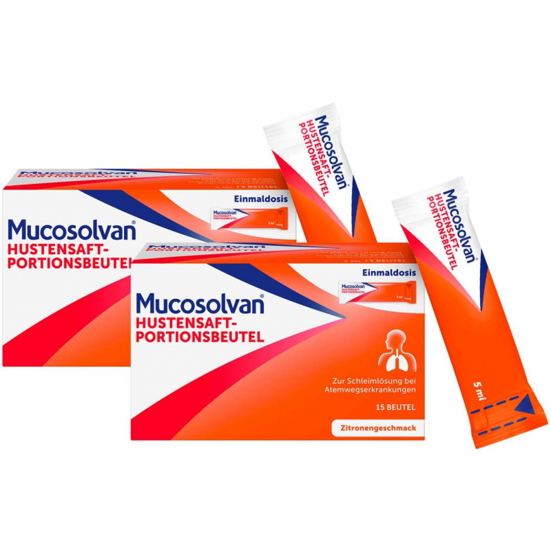Mucosolvan Hustensaft-Portionsbeutel 2x 15 x 5 ml