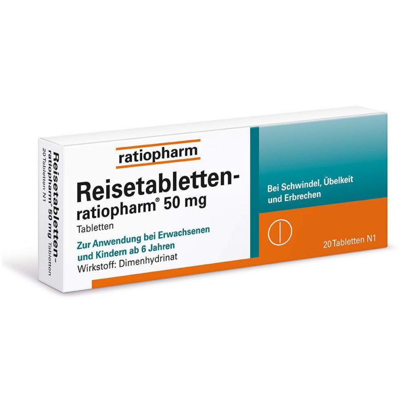 Reisetabletten ratiopharm 50 mg 20 Tabletten