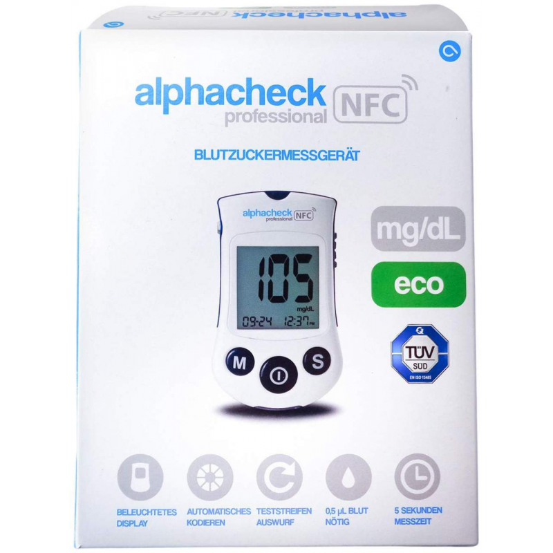 Alphacheck Professional Blutzuckermeßgerät mg Je Dl Eco