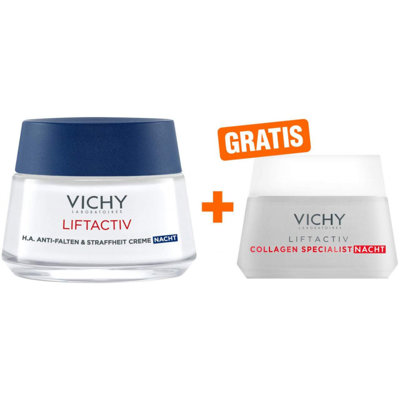 Vichy Liftactiv Nachtcreme 50 ml + gratis Vichy Liftactiv Collagen Specialist Nacht 15 ml