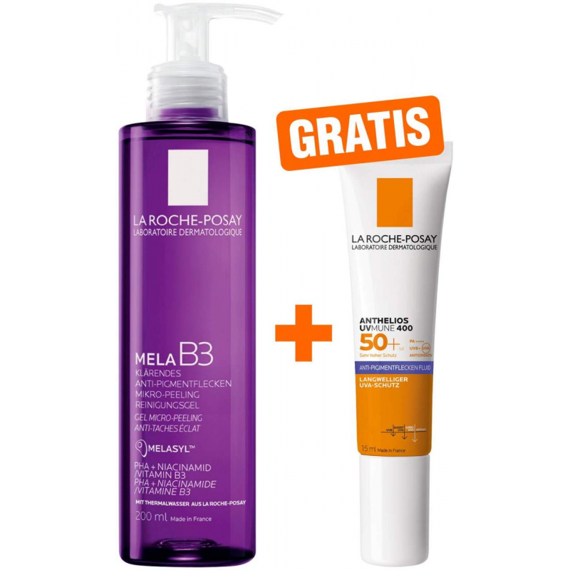 La Roche Posay Mela B3 Reinigungsgel 200 ml + gratis La Roche Posay Anthelios Anti-Pigment Fluid 15 ml