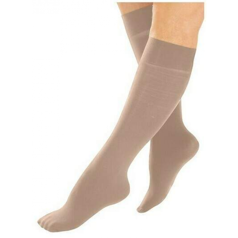 Kompressions Kniestrümpfe, beige, verschiedene Strukturen, Gr.37-41, 3 Paar