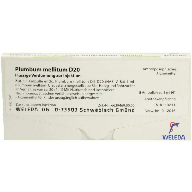 Weleda Plumbum Mellitum D20 8 X 1 ml Ampullen