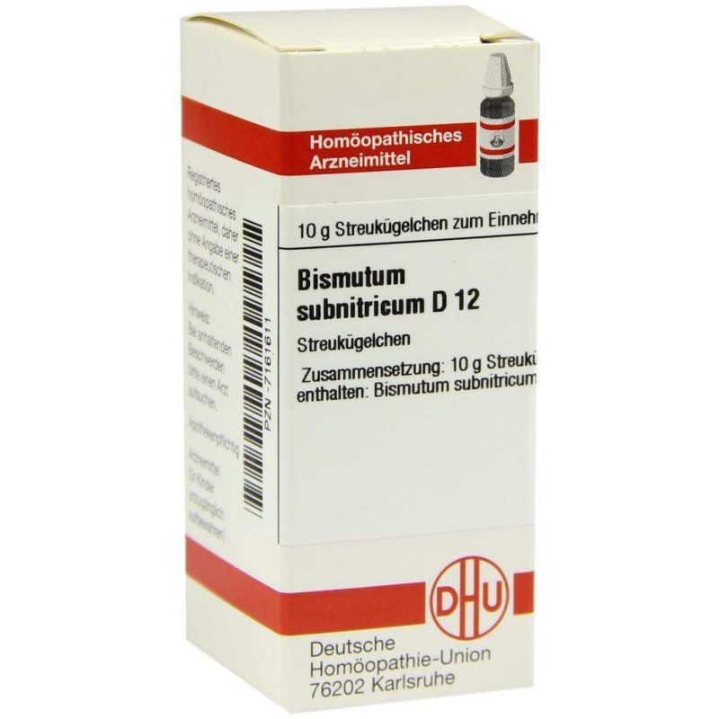 Dhu Bismutum Subnitricum D12 10 G Globuli