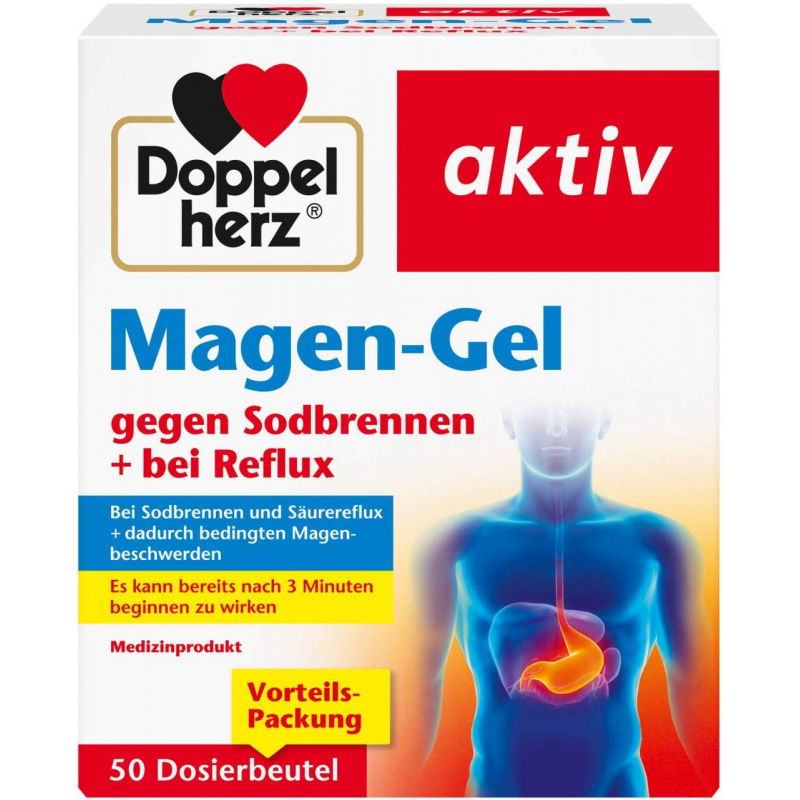 Doppelherz aktiv Magen-Gel gegen Sodbrennen + bei Reflux 50 Dosierbeutel