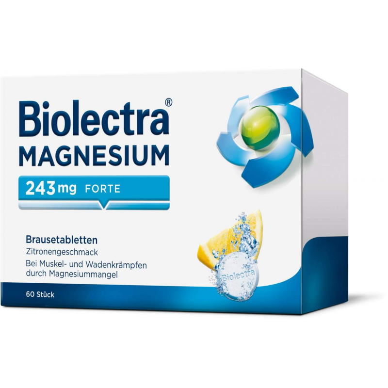 Biolectra Magnesium 243 mg forte Zitronengeschmack 60 Brausetabletten
