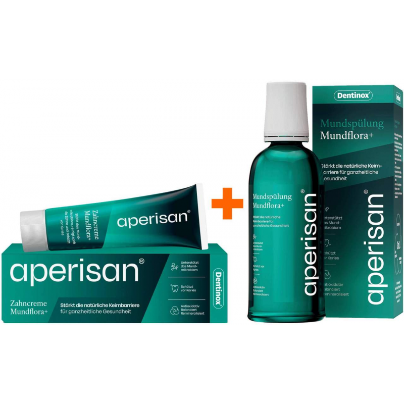 Aperisan Zahncreme Mundflora+ 75ml + Aperisan Mundspühlung Mundflora+ 400 ml