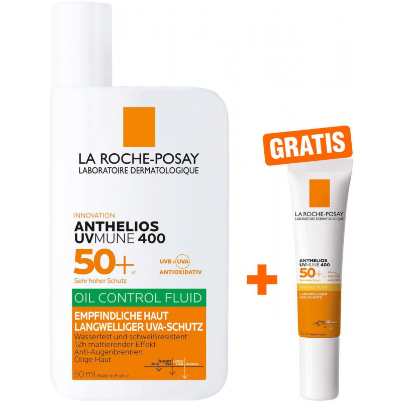 La Roche Posay Anthelios UV Mune Oil Control LSF50 50 ml Fluid + gratis Invisible Fluid UVMune 400 LSF 50+ 15 ml
