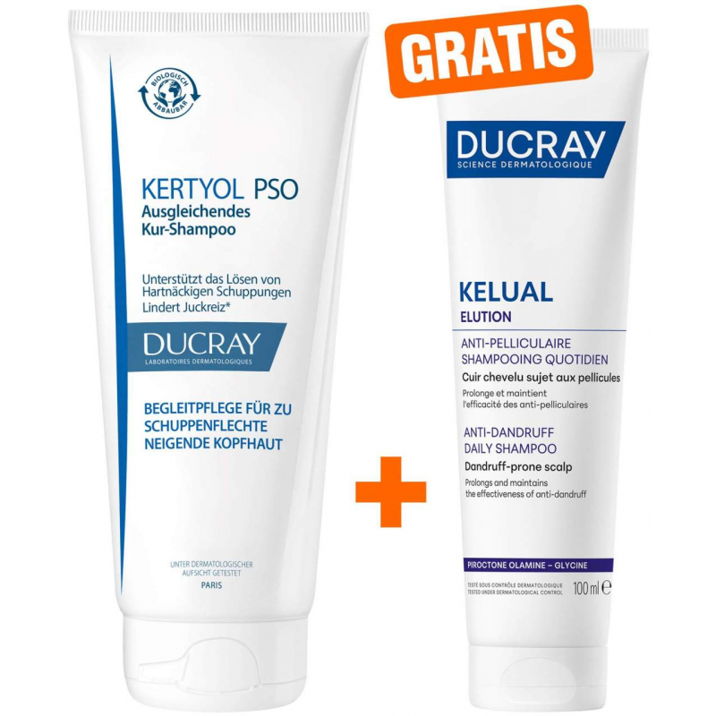 Ducray Kertyol PSO Kur-Shampoo 200 ml + gratis Ducray Elution 100 ml