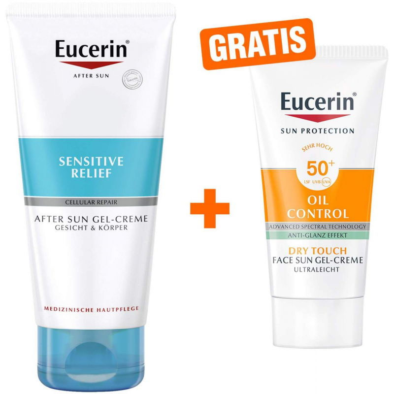 Eucerin Sun Sensitive Relief After Sun 200 ml Gel-Creme + gratis Sun Gel-Creme Oil Control 20 ml