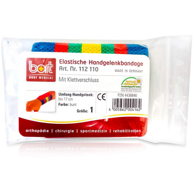 Bort Handgelenkbandage Gr.1 Bunt Mit Klettverschluss