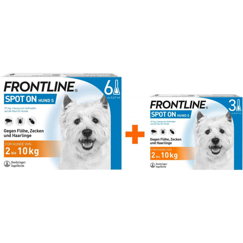 Frontline Spot On Hund S 2-10 kg 6 + 3 Pipetten