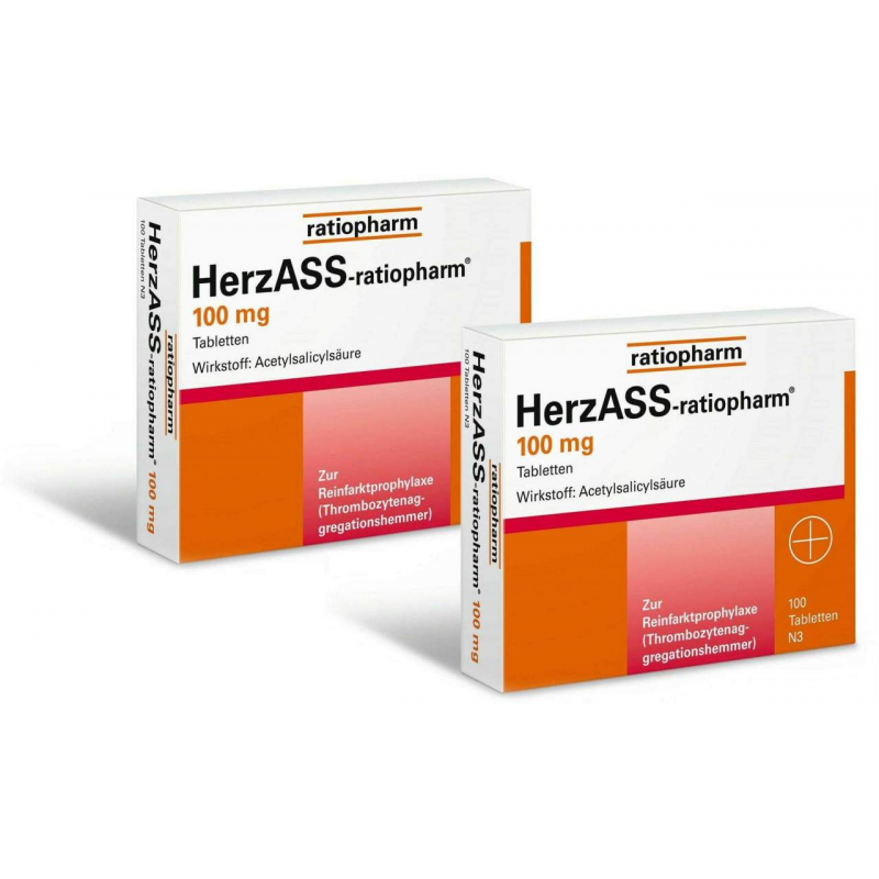 Herz ASS ratio 100 mg 2 x 100 Tabletten