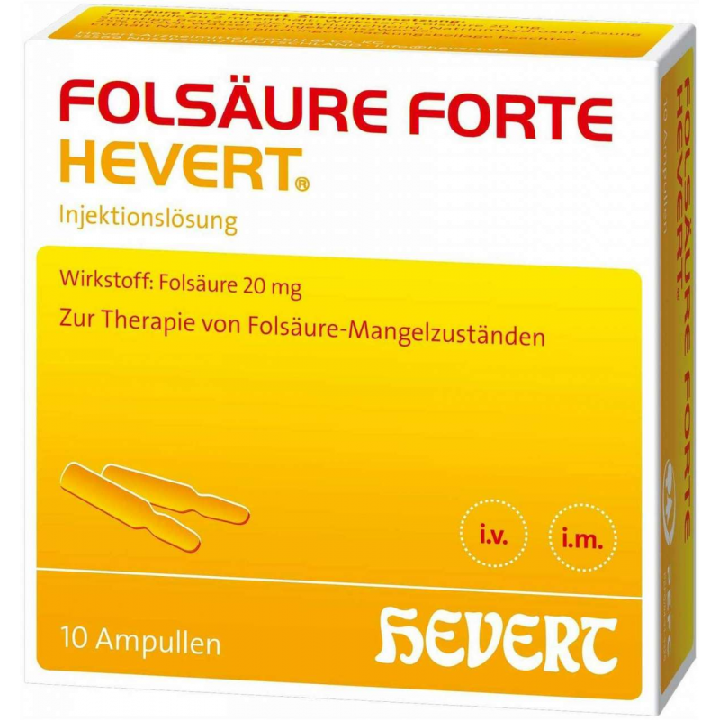 Folsäure Forte Hevert 10 X 2 ml Ampullen
