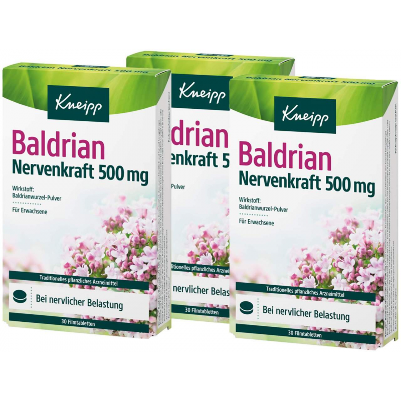 Kneipp Baldrian Nervenkraft 500 mg 3 x 30 Filmtabletten