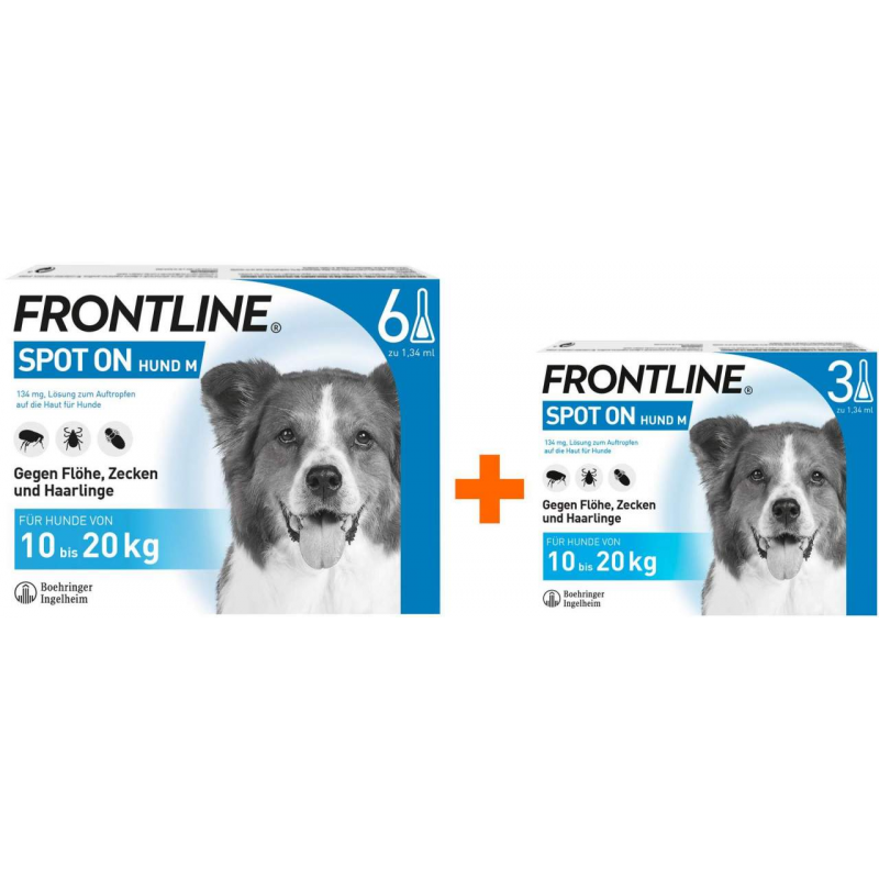 Frontline Spot On Hund M 10-20 kg 6 + 3 Pipetten