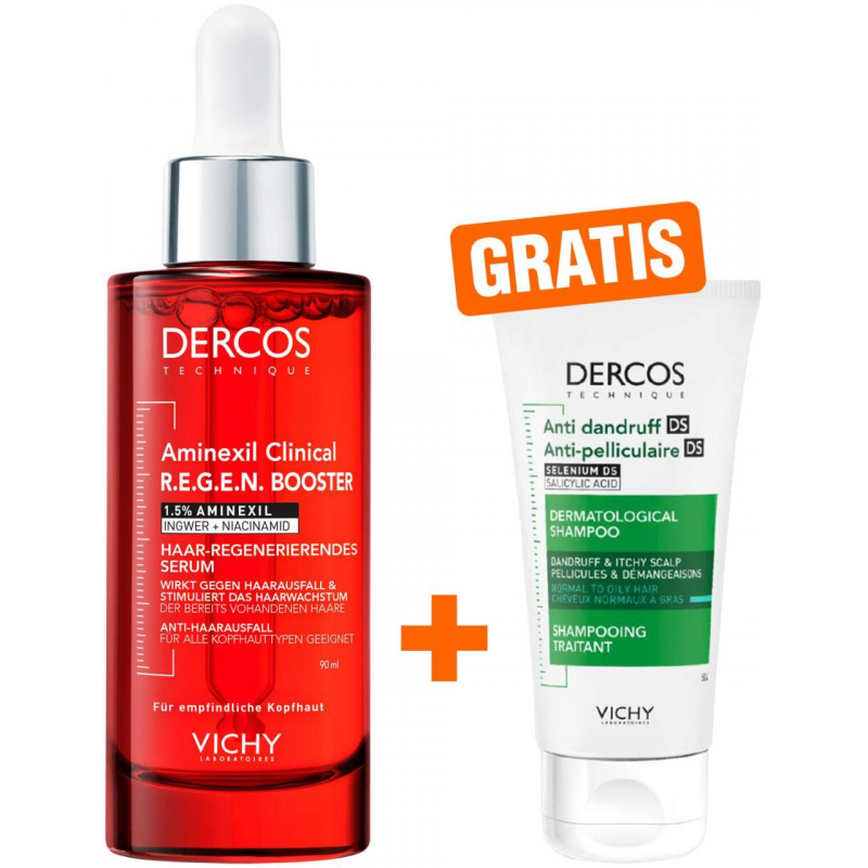 Vichy Dercos R.E.G.E.N. Booster 90 ml + gratis Vichy Decros Anti Schuppen Shampoo fettige Kopfhaut 50ml